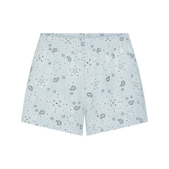 COTTON JERSEY LOOSE SHORT | POWDER BLUE BANDANA