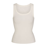 COTTON RIB SCOOP NECK TANK | MARBLE