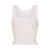 COTTON RIB TANK | OCHRE HORSESHOE PRINT