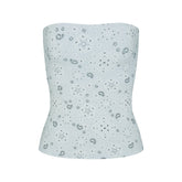 COTTON JERSEY TUBE TOP | POWDER BLUE BANDANA