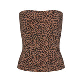 COTTON JERSEY TUBE TOP | SIENNA NATURAL LEOPARD