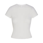 SHEER RIB T-SHIRT | SNOW