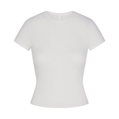SHEER RIB T-SHIRT | SNOW