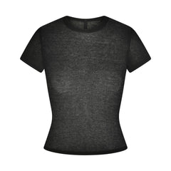 SHEER RIB T-SHIRT | SOOT