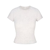 FEATHERWEIGHT CASHMERE TEE | LIGHT HEATHER GREY