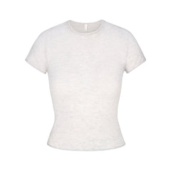 FEATHERWEIGHT CASHMERE TEE | LIGHT HEATHER GREY