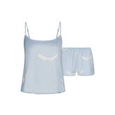 WOVEN SHINE CAMI AND SHORT SLEEP SET | AERO WING HEARTS PRINT