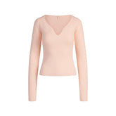 SWEATER KNITS RIBBED LONG SLEEVE TOP | PRIMROSE
