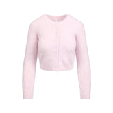 BRUSHED ALPACA LONG SLEEVE CARDIGAN | CHERRY BLOSSOM
