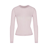 SLINKY KNIT CREW NECK LONG SLEEVE TOP | IRIS MICA