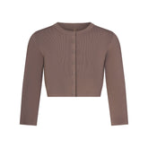 REFINED KNIT CROPPED CARDIGAN | AMETHYST