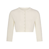 REFINED KNIT CROPPED CARDIGAN | EGRET