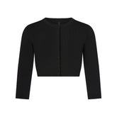 REFINED KNIT CROPPED CARDIGAN | OBSIDIAN