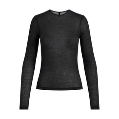 SHEER RIB LONG SLEEVE T-SHIRT | SOOT