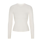 COTTON RIB LONG SLEEVE T-SHIRT | MARBLE