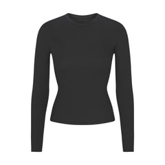 COTTON RIB LONG SLEEVE T-SHIRT | SOOT