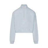 DRAPEY FRENCH TERRY HALF ZIP | POWDER BLUE