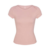 HEAVY POINTELLE BOATNECK TEE | MORGANITE