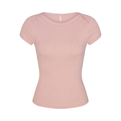 HEAVY POINTELLE BOATNECK TEE | MORGANITE