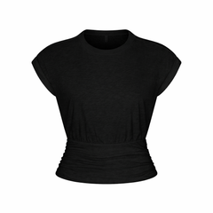 WORN IN JERSEY RUCHED TEE | WASHED ONYX