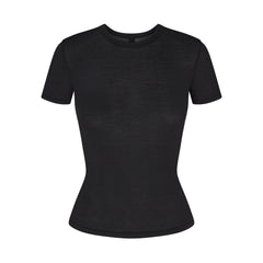 SHEER MODAL LONG T-SHIRT | ONYX