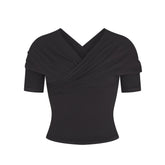 COTTON JERSEY WRAP TOP | SOOT