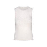 FEATHERWEIGHT CASHMERE SLEEVELESS TOP | LIGHT HEATHER GREY