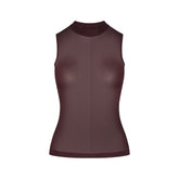 SLINKY KNIT MOCK NECK TANK | CURRANT