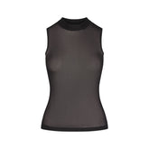 SLINKY KNIT MOCK NECK TANK | OBSIDIAN