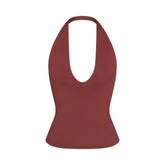 SMOOTH LAYERS HALTER TOP | HENNA