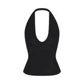SMOOTH LAYERS HALTER TOP | OBSIDIAN
