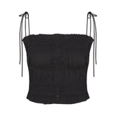 POPLIN APPAREL RUFFLE CAMI | ONYX