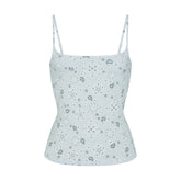 COTTON JERSEY SCOOP NECK CAMI | POWDER BLUE BANDANA
