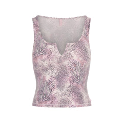 SKIMS SLEEP HENLEY TANK | BLOOM MINI MULTI ANIMAL