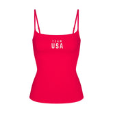 SKIMS FOR TEAM USA COTTON JERSEY OLYMPIC CAMI | RED