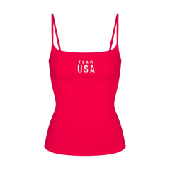 SKIMS FOR TEAM USA COTTON JERSEY OLYMPIC CAMI | RED