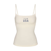 SKIMS FOR TEAM USA COTTON JERSEY OLYMPIC CAMI | ECRU