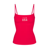 SKIMS FOR TEAM USA COTTON JERSEY PARALYMPIC CAMI | RED
