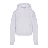 COTTON FLEECE CLASSIC ZIP UP HOODIE | LIGHT HEATHER GREY