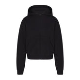 COTTON FLEECE ZIP UP HOODIE | ONYX