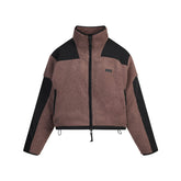 TEDDY BOXY ZIP UP JACKET | UMBER