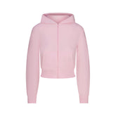 COTTON JERSEY ZIP UP HOODIE | CHERRY BLOSSOM