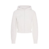 COTTON JERSEY ZIP UP HOODIE | LIGHT HEATHER GREY