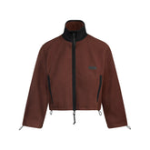 OUTDOOR FLEECE CROPPED 3/4 SLEEVE JACKET | COCOA