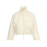 OUTDOOR FLEECE CROPPED 3/4 SLEEVE JACKET | ECRU