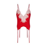 SILK LACE GARTER CAMI AND SHORT SET | RUBY CONTRAST