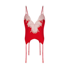 SILK LACE GARTER CAMI AND SHORT SET | RUBY CONTRAST