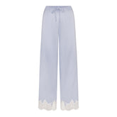 SILK LACE STRAIGHT LEG PANT | PERIWINKLE CONTRAST