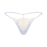 SILK LACE STRING THONG | PERIWINKLE CONTRAST