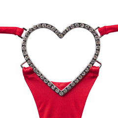 NOVELTY INTIMATES HEART CHARM STRING THONG | RUBY